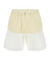 Herno Two-tone Stretch Cotton Blend And Nylon Shorts In White