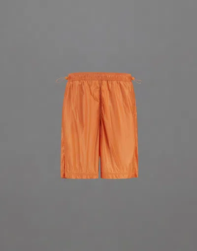 Herno Laminar Shorts In Shiny Nylon In Orange