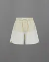 Herno Laminar Shorts In Structured Fleece And Tech-poplin In White