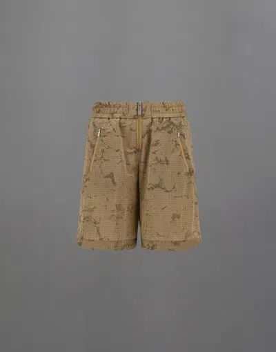 Herno Laminar Shorts In Water Jacquard In Brown