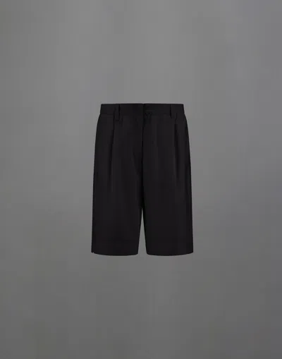 Herno Laminar Shorts In Wool Touch In Black