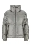 Herno Laminar Silver Nylon Down Jacket In Gray