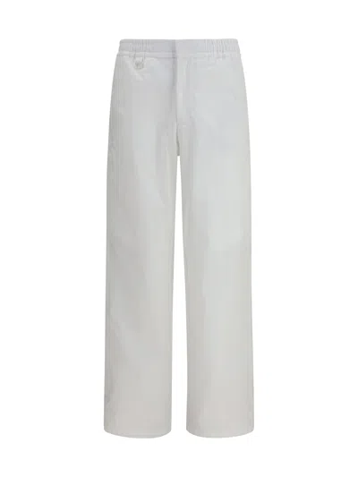 Herno Laminar Straight Leg Pants In Tech Cotton Twill In White