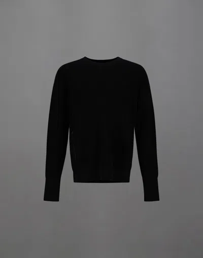 Herno Laminar Sweater In Cony Knit And Extralight Stretch In Black