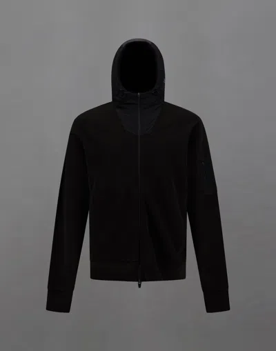Herno ラミナーヘビー コットン セーター&ライト オパールセント スウェットシャツ In Black