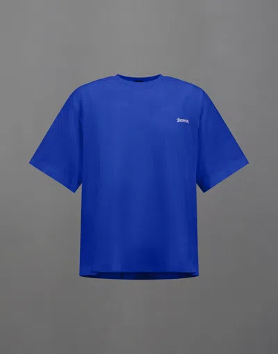Herno Laminar T-shirt In Compact Jersey With Graphic In Blue