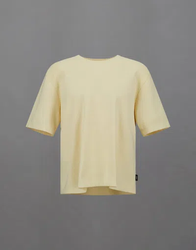 Herno Laminar T-shirt In Light Knit In Yellow