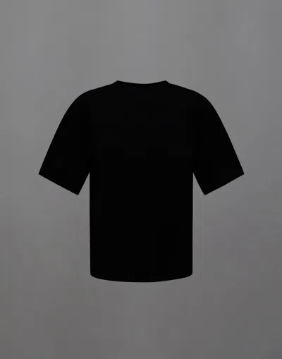 Herno Laminar T-shirt In Mercerised Jersey In Black