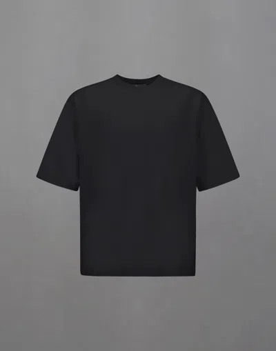 Herno Laminar T-shirt In Mercerised Jersey In Black