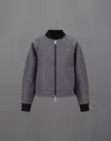 Herno Laminar Technical Wool And Extra Light Stretch Padded Bomber Jacket In Gray