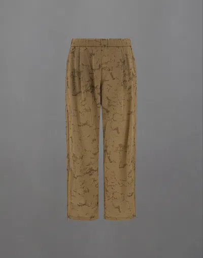 Herno Laminar Trousers In Water Jacquard In Brown