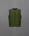 Herno Laminar Vest In Quilted Ripstop In Green