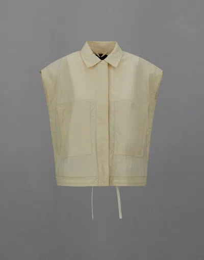 Herno Laminar Vest In Tech-crinkle In Cream