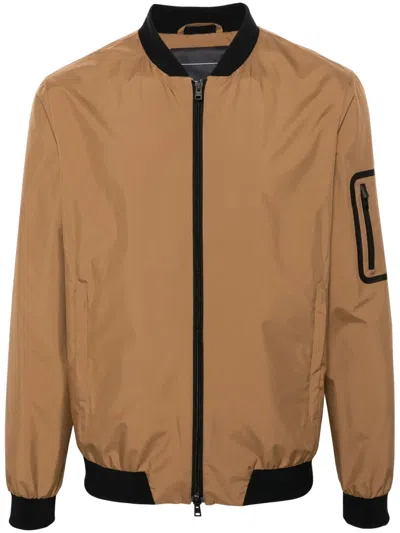 Herno Laminar Waterproof Bomber Jacket In Brown