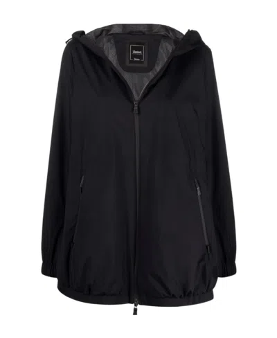 Herno Laminar Windstopper Hooded Jacket In Black