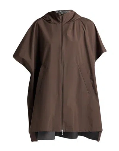 Herno Laminar Woman Cape Dark Brown Size 6 Polyester