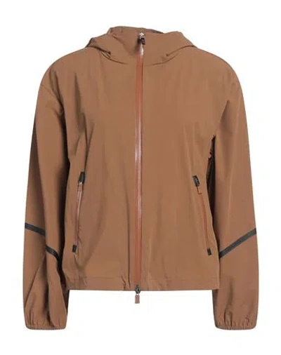 Herno Laminar Woman Jacket Camel Size 6 Polyamide, Elastane, Polyurethane In Beige