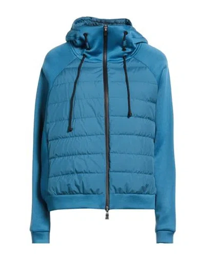 Herno Laminar Woman Jacket Deep Teal Size 6 Polyamide, Cotton, Polyester, Ptfe - Polytetrafluoroethy In Blue