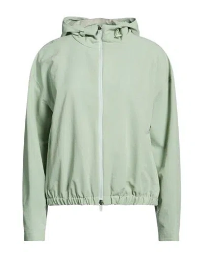 Herno Laminar Woman Jacket Light Green Size 10 Polyester In Blue