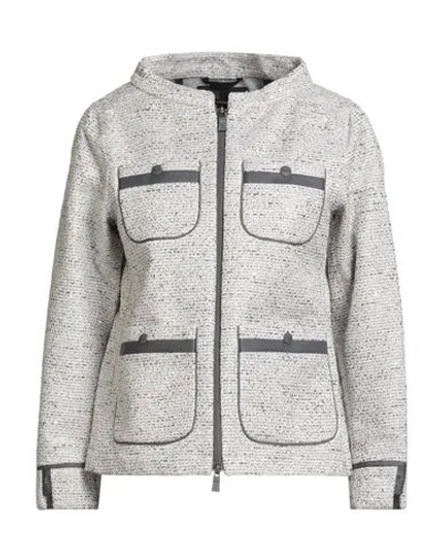 Herno Laminar Woman Jacket Light Grey Size 6 Cotton, Viscose, Polyester, Acrylic, Polyamide In Gray