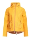 Herno Laminar Woman Overcoat & Trench Coat Mandarin Size 12 Linen, Polyurethane In Yellow