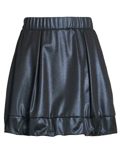 Herno Laminar Woman Mini Skirt Midnight Blue Size 6 Polyester