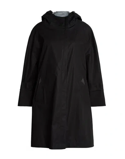 Herno Laminar Woman Overcoat & Trench Coat Black Size 14 Cotton, Elastane