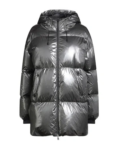 Herno Laminar Woman Puffer Grey Size 4 Polyamide, Polyurethane, Polyester, Ptfe - Polytetrafluoroeth In Gray