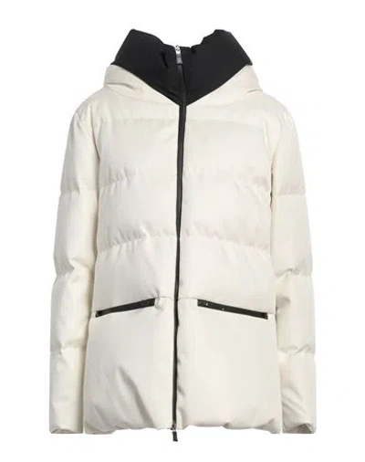 Herno Laminar Woman Puffer Ivory Size 12 Polyester
