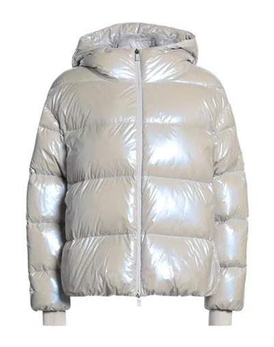 HERNO HERNO LAMINAR WOMAN PUFFER LIGHT GREY SIZE 12 POLYAMIDE