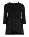 Herno Laminar Woman T-shirt Black Size 6 Cotton, Polyester