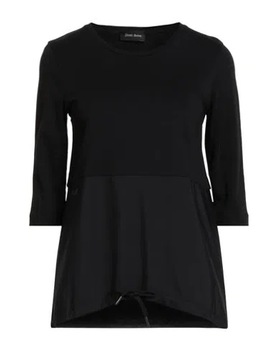 Herno Laminar Woman T-shirt Black Size 6 Cotton, Polyester