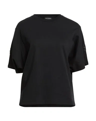 Herno Laminar Woman T-shirt Black Size 8 Cotton, Polyester