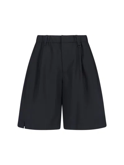 Herno Laminar Wool Blend Shorts In Black