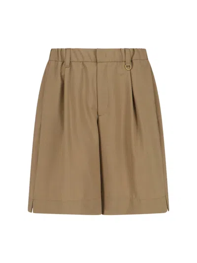 Herno Laminar Wool Blend Shorts In Brown