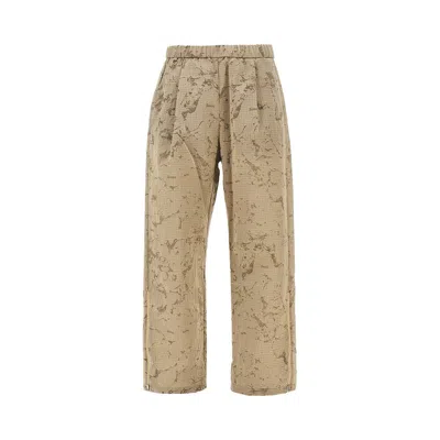 Herno Laminar Ylon Pants With Jacquard Motif In Sand