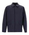 Herno Laminar Zip-front Collared Jacket In Blue