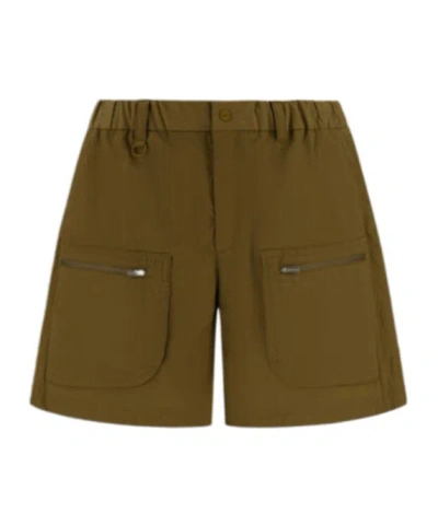 Herno Laminar Zip-pocket Cargo Bermuda Shorts In Green