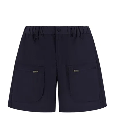 Herno Laminar Zip-pocket Shorts In Blue