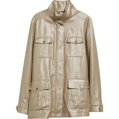 HERNO HERNO LAMINATED LINEN FIELD JACKET