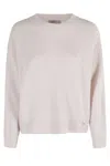Herno Round-neck Wool Sweater In Pink