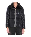 Herno Light Puffer With Collar Fur In Blue