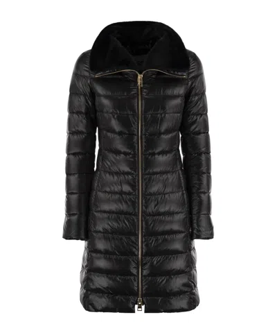 Herno Lapel Down Jacket In Black