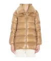 Herno Women Light Puffer With Collar Fur In Nude