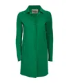 Herno Long Sleeve Coat With Notch Lapel And Side Pockets In Green