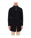 Herno Lapel Long-sleeved Coat In Black