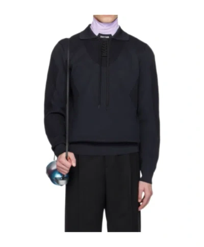Herno Lapel Polo Shirt In Black
