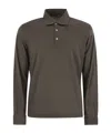 Herno Men Resort Polo Shirt In Soft Wool Knit In Brown