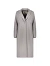 Herno Lapel-collar Button-up Coat In Gray