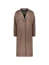 Herno Lapel-collar Button-up Coat In Neutral